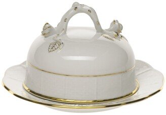 Golden Edge Covered Butter Dish