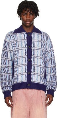 Blue Jacquard Cardigan-AA