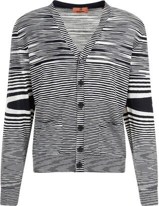 Striped Button-Up Cardigan