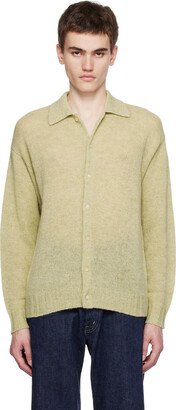 Green Spread Collar Cardigan