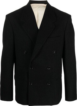 Notched-Lapels Double-Breasted Blazer