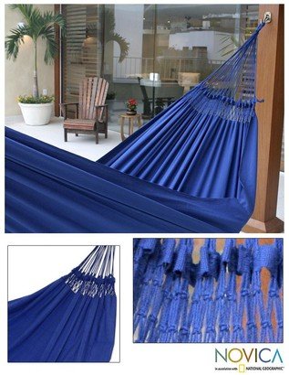 Cotton 'Ipanema Nocturnal' Hammock , Handmade in Brazil