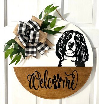 English Spaniel 18 Inch Door Hanger Welcome Sign, Dog Sign