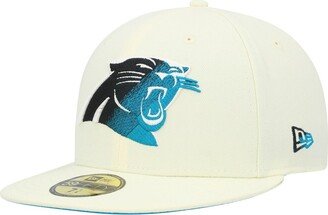 Men's Cream Carolina Panthers Chrome Color Dim 59FIFTY Fitted Hat