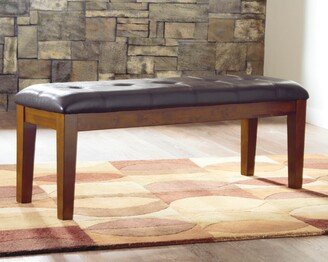 Ralene Brown Leatherette Dining Bench - 49.75 W x 16.25 D x 18.5 H