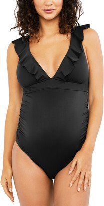 Maternity Ruffled One-Piece Swimsuit