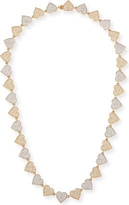 Two-Tone 14k Gold Diamond Heart Eternity Necklace