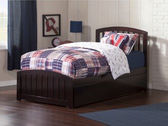 AFI Richmond Twin Platform Bed with Matching Foot Board with Twin Size Urban Trundle Bed in Espresso