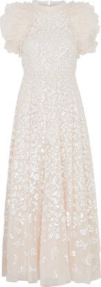 Rose Sequin-embellished Tulle Gown