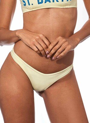 Woman Yellow Cheeky Swim Briefs