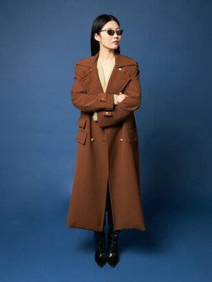 Double-breasted Cady Wool Coat