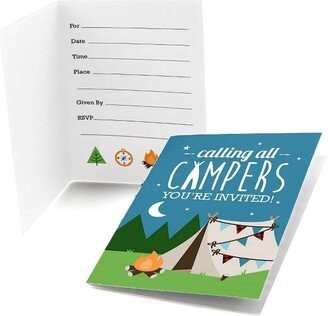 Big Dot of Happiness Happy Camper - Fill In Camping Baby Shower or Birthday Party Invitations (8 count)