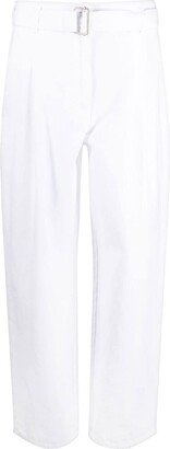 Belted Cotton Gabardine Trousers