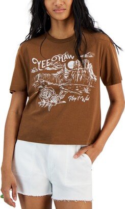 Juniors' Yee Haw Desert Cropped T-Shirt