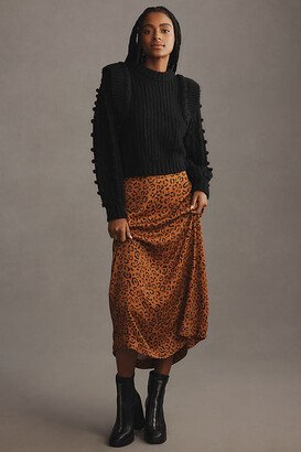 Leopards Texture Midi Skirt