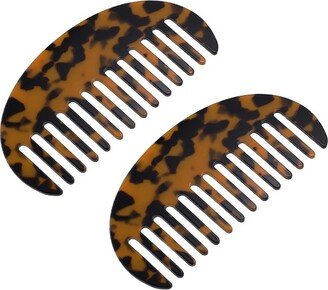 Unique Bargains 2 Pcs Hair Comb Wide Tooth Anti-Static for Thick Curly Hair Hair Care Detangling Comb for Wet and Dry Deep Brown