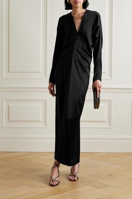 Silk-satin Maxi Dress - Black