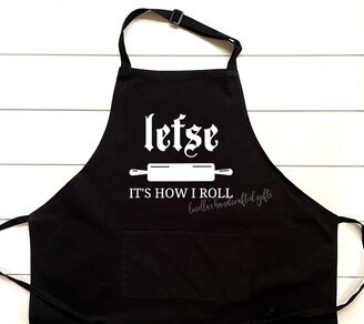 Lefse It's How I Roll Apron, Norwegian Baking Lefse Baker Gift, Scandinavian Kitchen, Nordic Rolling Crew