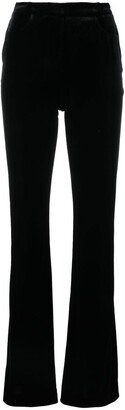 High-Waisted Velvet Trousers-AE