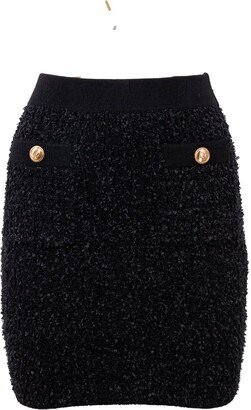 Jacquard High-Waisted Mini Skirt-AA