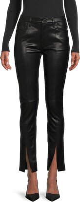 Barbara High Waist Straight Faux Leather Pants