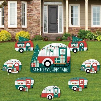 Big Dot Of Happiness Camper Christmas Outdoor Lawn Decor Red and Green Holiday Party Yard Signs 8 Ct