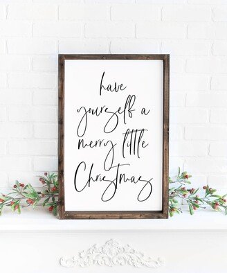 Have Yourself A Merry Little Chirstmas, Christmas Wall Decor, Signs, Wooden Sign, Large Vertical Sign