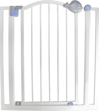 Sleepy Pet Speedy Pet Pop-O-Fish Gray, White and Blue Double Locking Safety Gate for Dogs and Children