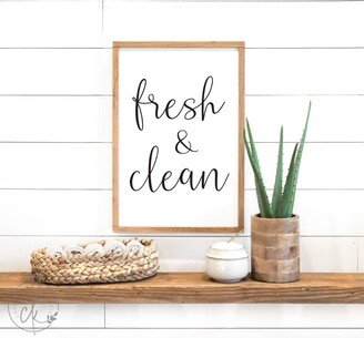 Bathroom Wall Decor | Fresh & Clean Sign For Bathroom Bath Wood Signs