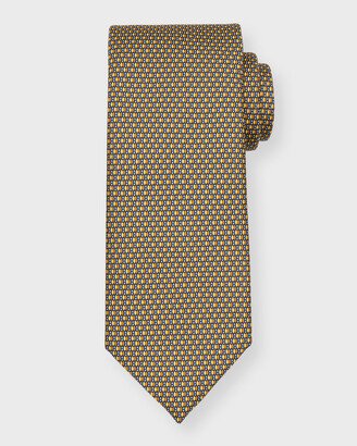 Men's Micro-Oval Print Silk Tie