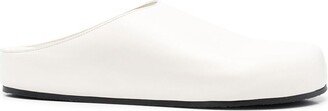 Round-Toe Leather Slippers