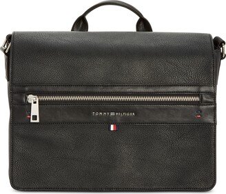 Men's Pebble Faux-Leather Leo Messenger Bag