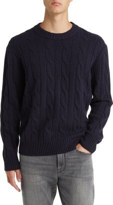 Cable Knit Crewneck Cashmere Sweater