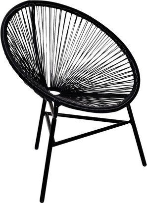 Patio Moon Chair Poly Rattan Black