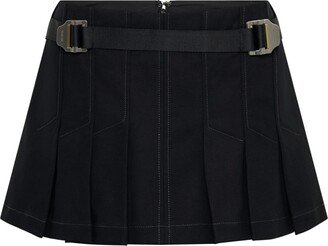 Safety-Slider Pleated Miniskirt