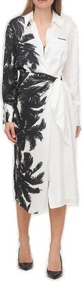 Palm Printed Midi Dress