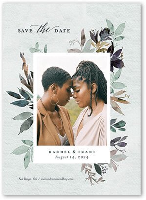 Save The Date Cards: Blooming Feelings Save The Date, Grey, 5X7, Standard Smooth Cardstock, Square