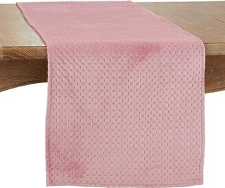 Saro Lifestyle Long Table Runner with Pinsonic Velvet Design, 72 x 16