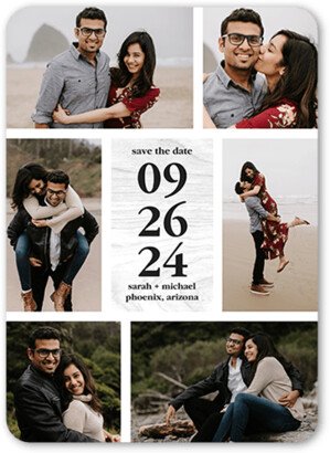 Save The Date Cards: Minimal Rustic Save The Date, White, 5X7, Standard Smooth Cardstock, Rounded