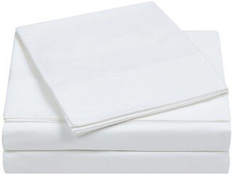 4-Piece 400-Thread Count Percale Queen Sheet Set, White