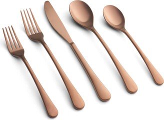 Xyla Copper Satin Flatware Set, 20 Piece