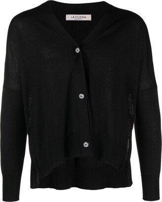 V-neck wool cardigan-AW