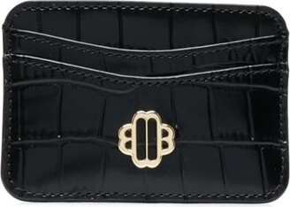 Clover embossed crocodile-effect wallet