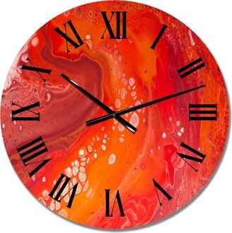 Designart 'Vibrant Red Marble Landscape' Modern wall clock