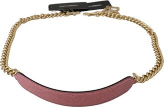 Pink Leather Gold Chain Accessory Shoulder Women's Strap