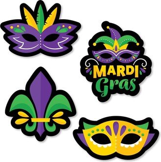 Big Dot Of Happiness Colorful Mardi Gras Mask - Diy Shaped Masquerade Party Cut-Outs - 24 Ct