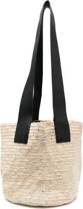 Long-Handle Woven-Straw Tote Bag