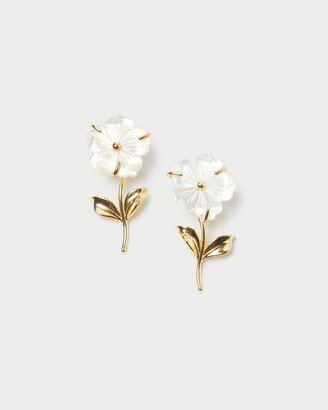 Mai Gold/Pearl Flower Earrings