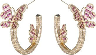 Mia CZ Butterfly Hoop Earrings