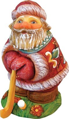 G.DeBrekht Mini Golfer Santa On Base Figurine